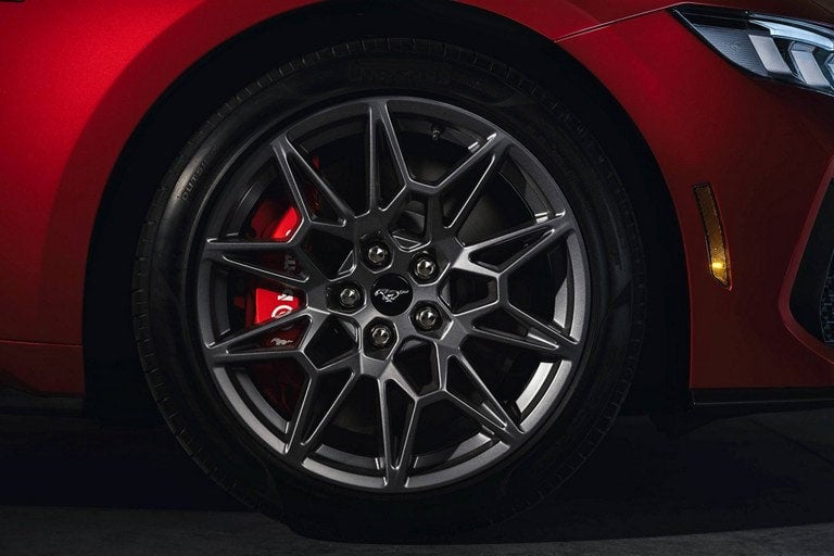 2024 Ford Mustang® model with a close-up of a wheel and brake caliper | Cleveland Ford in Cleveland TN