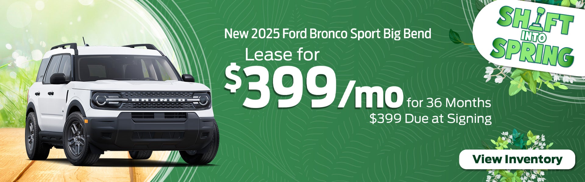 Lease a 2025 Ford Bronco Sport Big Bend for $399/mo – Clevel