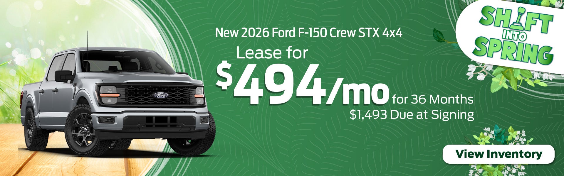 Lease a 2026 Ford F-150 Crew STX 4x4 for $494/mo – Cleveland