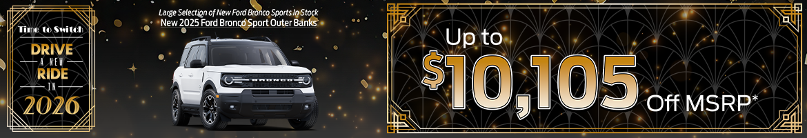 Up to $10,105 Off MSRP on a New 2025 Ford Bronco Sport Heritage 