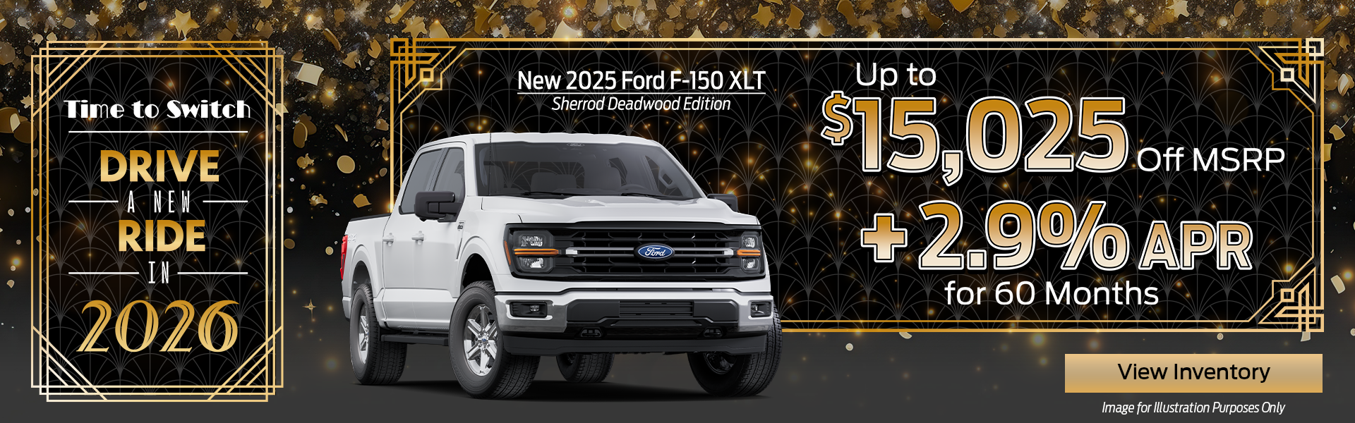Get 2.9% APR for 60 months on a 2025 Ford F-150 Sherrod Dead