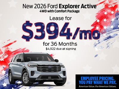 New 2026 Ford Explorer Active 4WD with Comfort Package