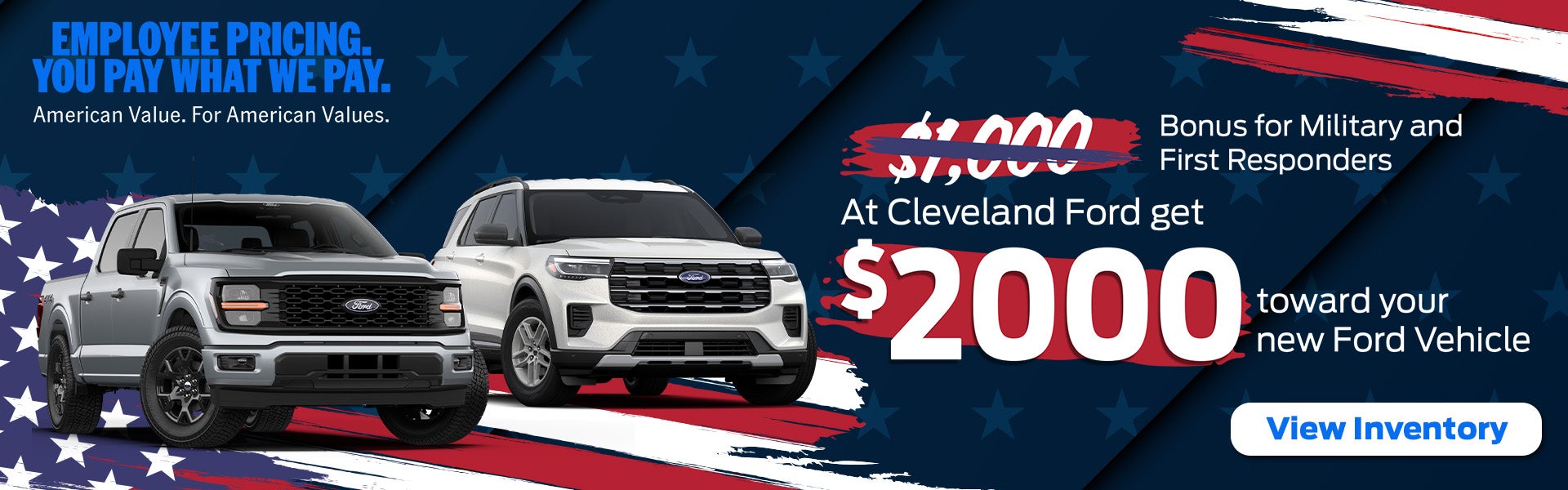 $1000 Bonus for Military and First Responders